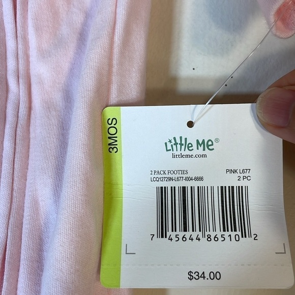 NWT. Little Me Infant Girl’s 3M Cotton Bodysuit. - Picture 2 of 9